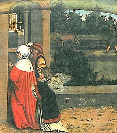 De Tien Geboden derde gebod (detail) door Lucas Cranach the Elder